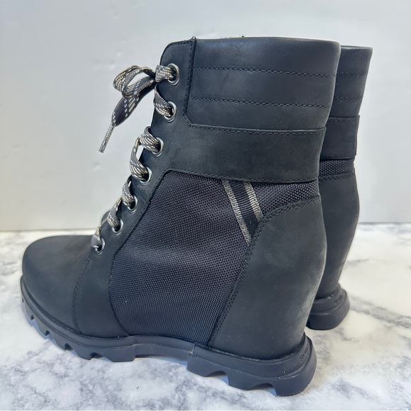 Sorel black Joan of Arctic Wedge III Lexie Boot Waterproof Leather Wedge Boots 9 - Picture 5 of 9